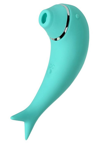 Бирюзовый вакуум-волновой стимулятор клитора с вибрацией ToyFa Dolphin 119002
