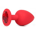 Красная силиконовая пробка с красным кристаллом Vandersex 122-3RR (9,2 см)