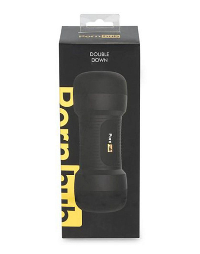 Телесный двусторонний мастурбатор Pornhub Double Down «вагина и анус» 95701