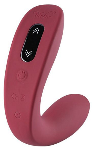 Малиновый вибромассажёр с пультом ДУ Viotec HERCULES 1813P1