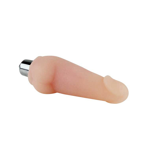 Телесный мини-вибромассажёр из TPR-материала Baile BI-040012-1002S (12 см)