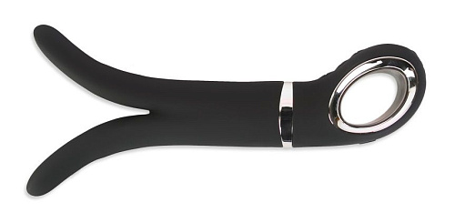 Чёрный анатомический вибромассажёр Fun Toys Gvibe 2 FT10103 (18 см)