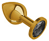 Золотистая средняя пробка с чёрным кристаллом Сумерки богов 520-09 black-DD (8,5 см)