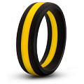 Чёрно-желтое силиконовое эрекционное кольцо Blush Novelties Silicone Go Pro Cock Ring BL-91112