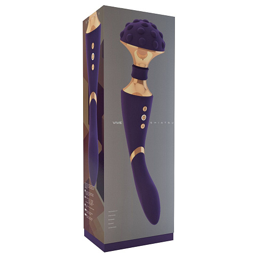Фиолетовый вибратор Shots Media BV Shiatsu VIVE011PUR (28 см)