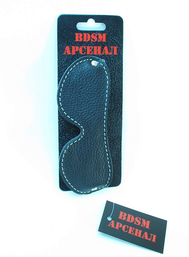 Чёрная кожаная маска на глаза БДСМ арсенал 58007