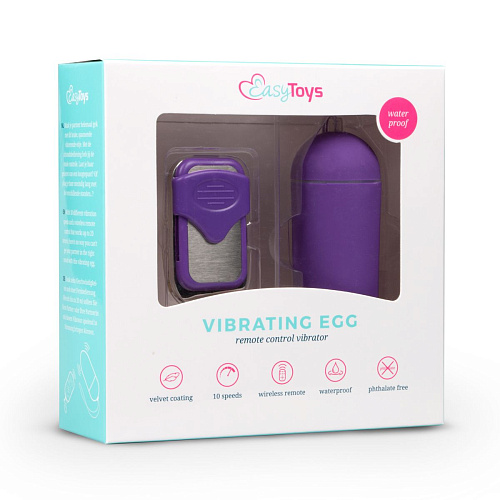 Фиолетовое виброяйцо с пультом ДУ EDC Wholesale Easytoys Vibration Egg ET291PUR