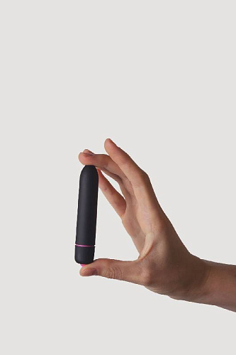 Чёрная компактная вибропуля Adrien Lastic Univibe 30529 (9 см)