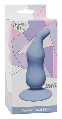 Голубая анальная пробка Lola toys Waved Anal Plug Blue 4104-02Lola (11 см)