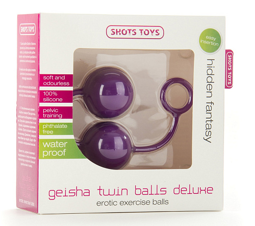 Фиолетовые вагинальные шарики Shots Media BV Geisha Twin Balls Deluxe SHT071PUR