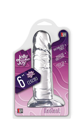 Гелевый прозрачный фаллоимитатор на присоске Dream Toys JELLY JOY RADIANT 310065 (16,5 см)