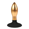 Овальная анальная пробка золотисто-чёрного цвета Bior toys IL-28005-GLD (9 см)