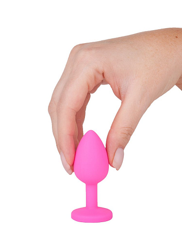 Розовая анальная втулка с малиновым кристаллом Сумерки богов 516-02 crimson-DD (7,3 см)