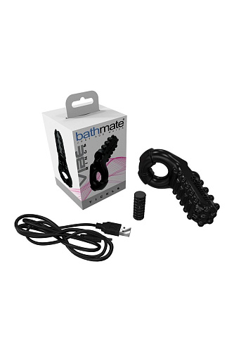 Чёрное эрекционное виброкольцо Bathmate Tickle BM-CR-TI