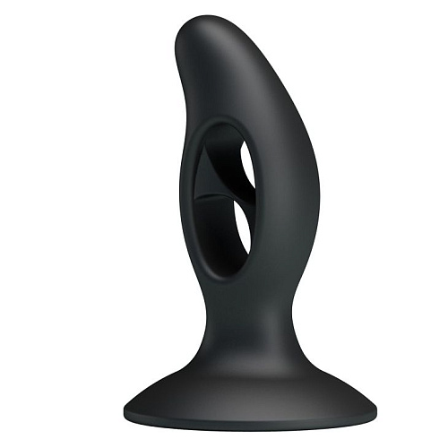 Чёрный массажёр простаты Baile Silicone Butt Plug LKS204 (9,3 см)