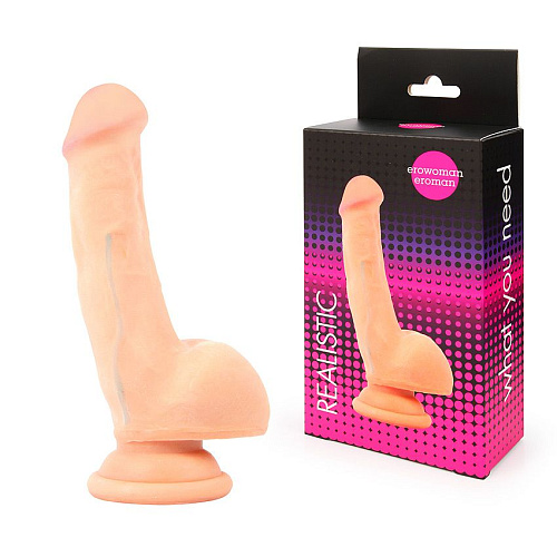 Реалистичный телесный фаллоимитатор из киберкожи Bior toys EE-10232 (9 см)