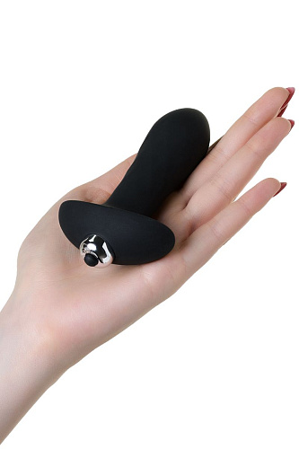 Чёрная анальная втулка с вибрацией S-HANDE DIAMON SHD-063 (10,3 см)