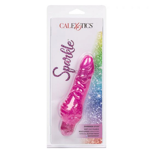 Лиловый вибратор-реалистик с блёстками California Exotic Novelties Shimmer Stud SE-0795-35-2 (16 см)