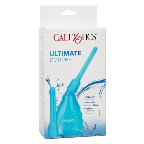 Голубой набор для спринцевания с 2 насадками California Exotic Novelties Ultimate Douche SE-0374-01-3