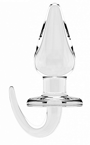 Прозрачная анальная пробка с гибкой ручкой Shots Media BV SONO №9 SON009TRA