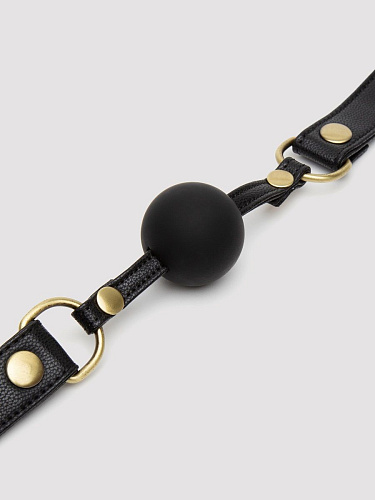Чёрный кляп-шар Fifty Shades of Grey Bound to You Faux Leather Ball Gag FS-80133