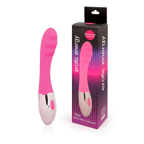 Розовый ребристый вибромассажёр с 10 режимами вибрации Bior toys EE-10264-6