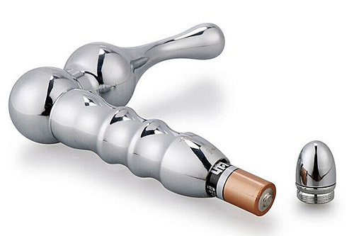 Серебристый металлический вибромассажёр простаты Bior toys Alloy NTU-80475