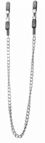 Зажимы на соски с серебристой цепочкой Shots Media BV Ouch! OU077MET