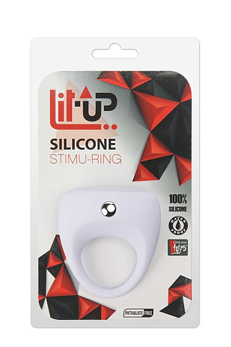 Белое эрекционное кольцо Dream Toys LIT-UP SILICONE STIMU RING 7 21238