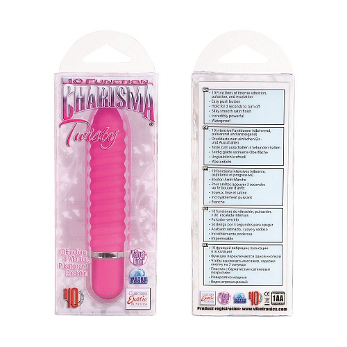 Розовый вибромассажёр California Exotic Novelties 10-Function Charisma Twisty SE-0546-65-3 (19,75 см)