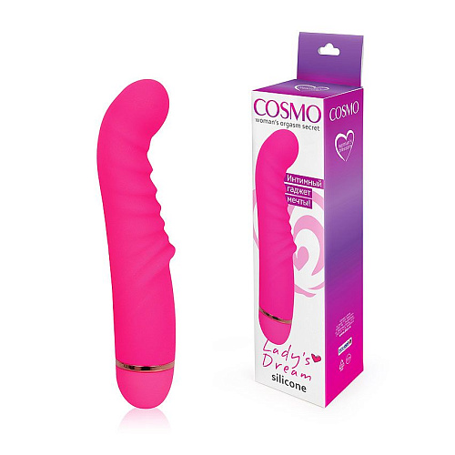 Розовый ребристый вибромассажёр для стимуляции точки G Bior toys CSM-23096 (15 см)