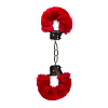 Наручники с красным мехом EDC Wholesale Furry Handcuffs ET258RED