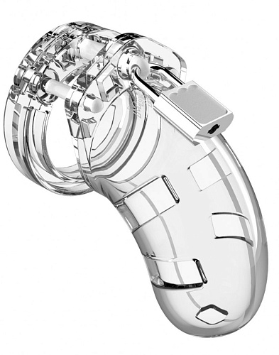 Прозрачный мужской пояс верности Shots Media BV Cock Cage Model 01 Chastity MCG001TRA