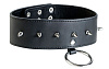 Чёрный кожаный ошейник с шипами ToyFa 703001