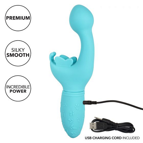 Голубой вибратор-кролик California Exotic Novelties Rechargeable Butterfly Kiss SE-0783-10-3