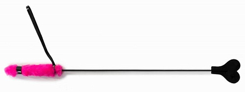 Чёрный стек с сердцем и розовой ручкой БДСМ арсенал 911-29 BX DD (61 см)