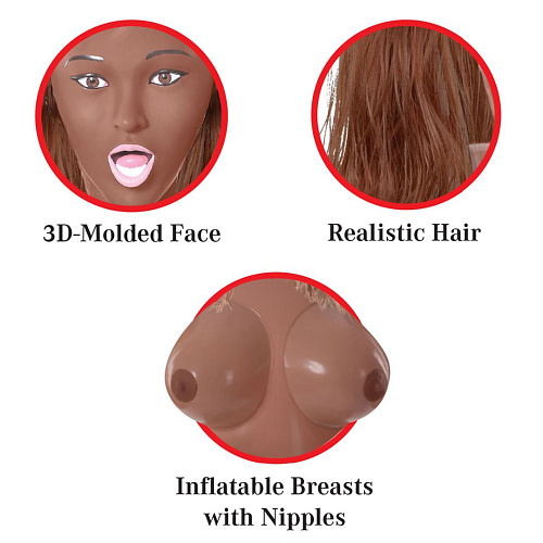 Надувная секс-кукла коричневого цвета Pipedream Coco Butter RD333