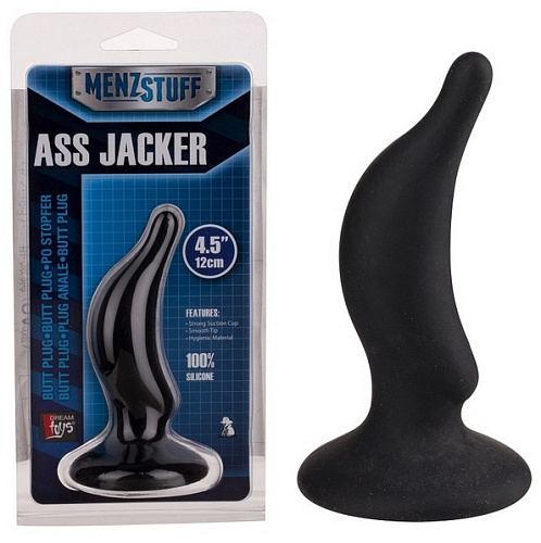 Чёрная анальная пробка Dream Toys ASS JACKER 20689 (12 см)