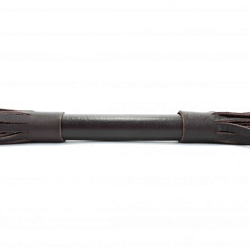 Коричневая кожаная плётка БДСМ арсенал 54016 (56 см)