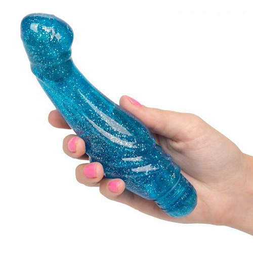 Голубой вибратор с блёстками California Exotic Novelties G Glitz SE-0795-50-2 (17,5 см)