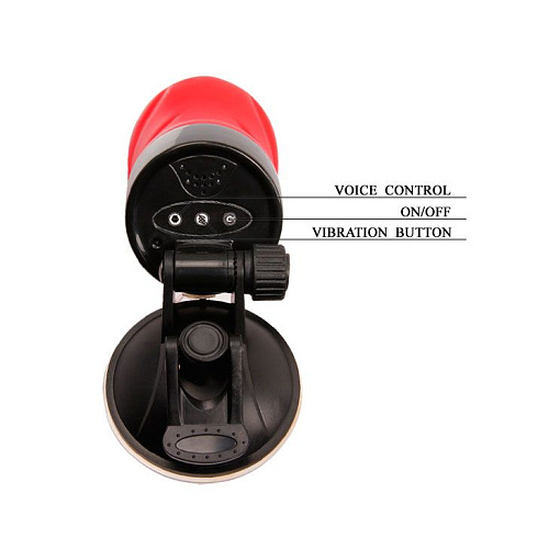 Красно-чёрный мастурбатор-анус с вибрацией и голосом Baile Delia BM-00900T46S-1