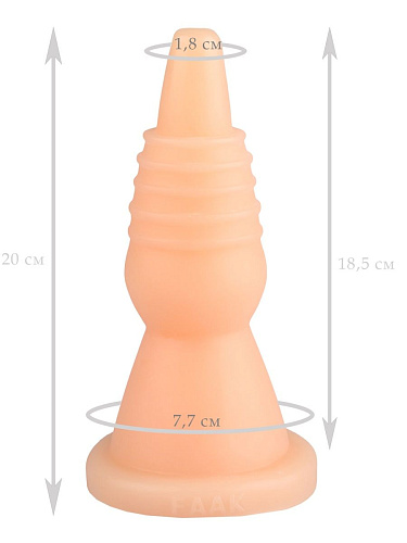 Телесная коническая рельефная втулка Сумерки богов 1015-53 BX DD (20 см)