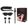 Эротический набор в чёрном цвете (маска, кляп, пэстисы, плётка) Bior toys NTB-80610