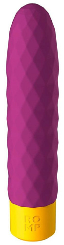Лиловый рельефный мини-вибростимулятор ROMP Romp Beat RPBBSG4 (15 см)