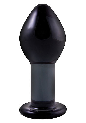 Большая тёмно-серая стеклянная анальная пробка NS Novelties Crystal Large NSN-0701-33 (8,5 см)