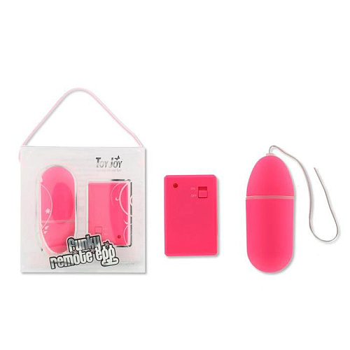 Розовое виброяйцо с дистанционным управлением Toy Joy Funky Remote Egg 3006009888 (7,5 см)