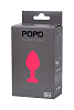 Розовая коническая анальная пробка с прозрачным кристаллом POPO Pleasure 731338 (7,2 см)