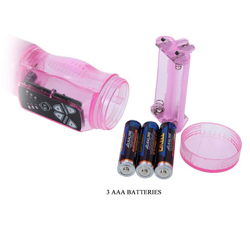 Розовый вибромассажер со стимулятором клитора Baile «Танец бабочки» BW-037025-0101 (23,5 см)