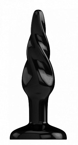 Чёрная спиралевидная пробка Shots Media BV Bottom Line 6  Model 5 Black BTM019BLK (15,5 см)