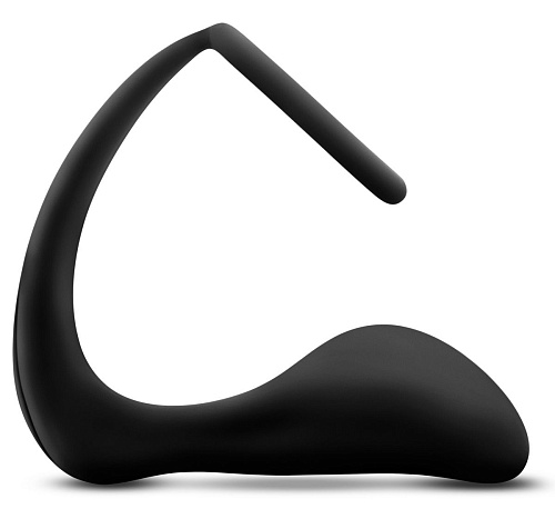 Чёрное эрекционное кольцо с анальным стимулятором Blush Novelties Platinum Cock Ring Plug BL-11245